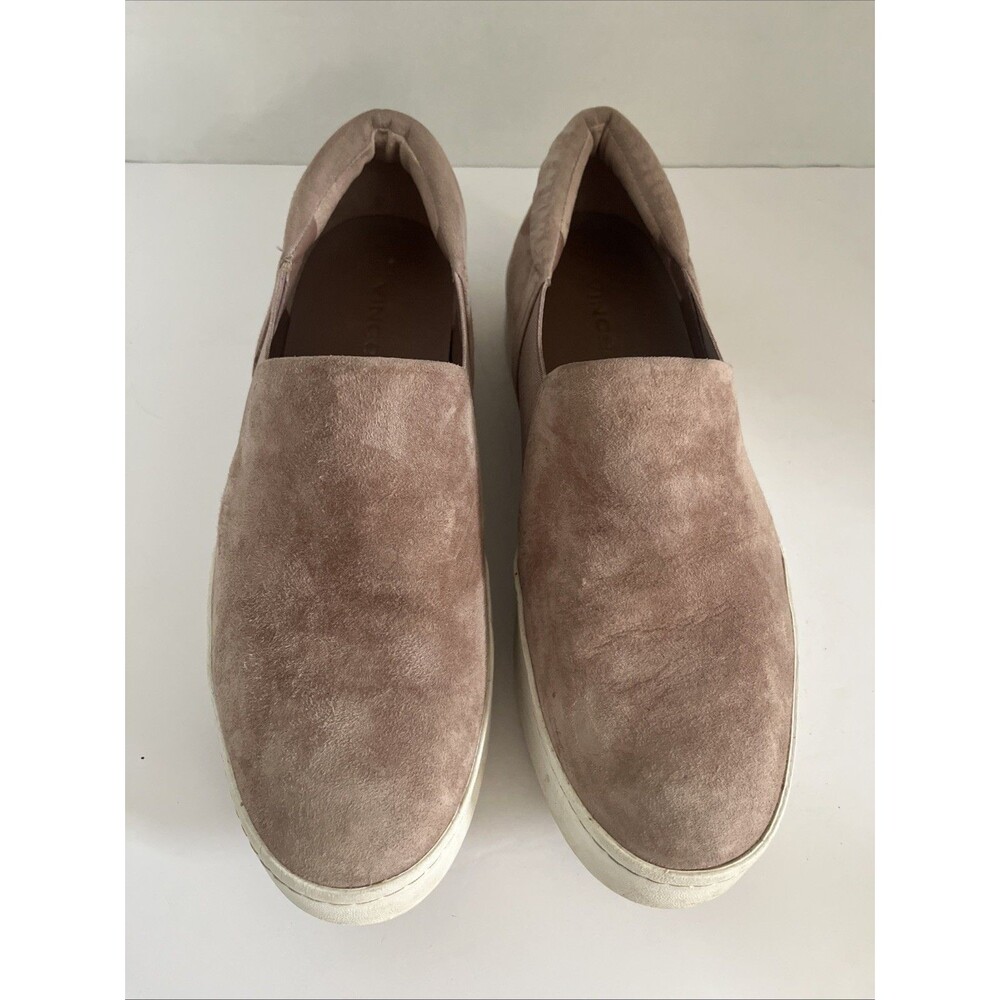 VINCE. Womens Pink Blair Round Toe Platform Slip On Suede Loafers Shoes SZ 7.5M